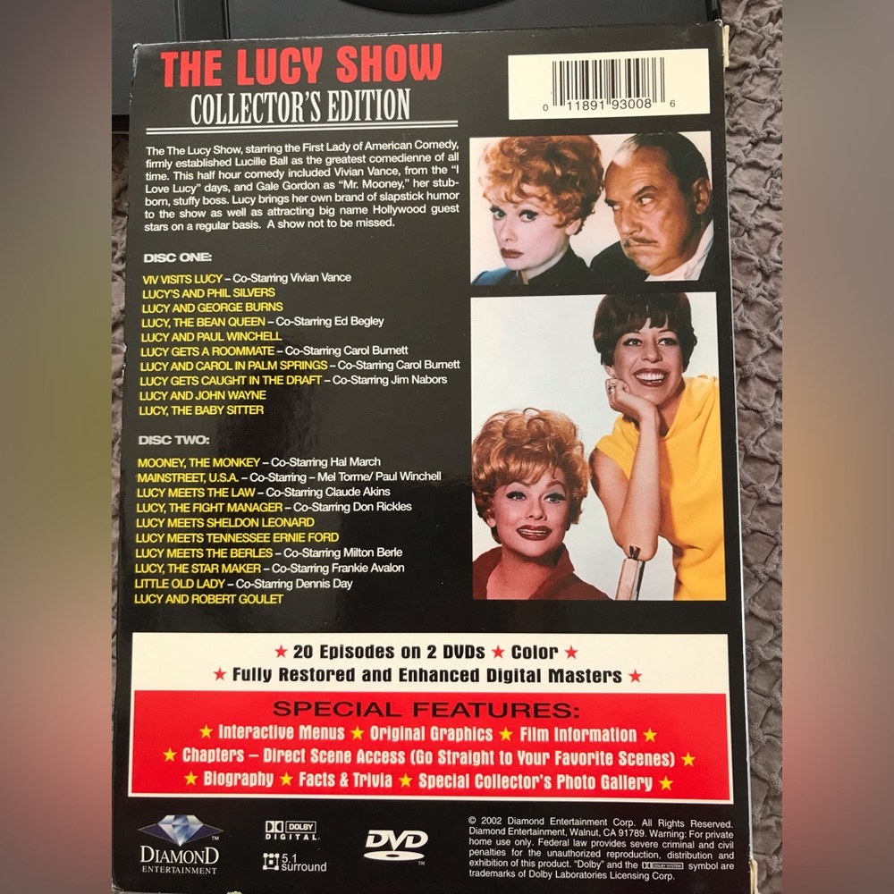 3 for $10 The Lucy Show collectors edition 20 shows on 2 DVD w/ Lucille Ball EUC - Picture 3 of 4